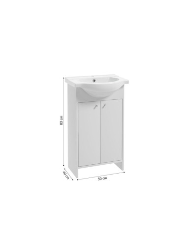 DIANA Zestaw szafka z umywalką 50cm - Biały, Elegancki Design DIANA Zestaw szafka z umywalką 50cm - Biały, Elegancki Design