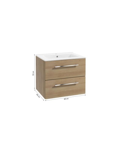 PINIA Zestaw szafka z umywalką 60 cm - buk truflowy PINIA Zestaw szafka z umywalką 60 cm - buk truflowy