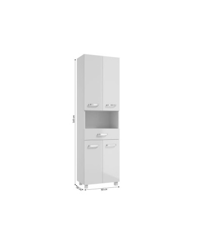 MILA Słupek 50cm K:lam. biały F:lak. biały połysk - Nowoczesny mebel MILA Słupek 50cm K:lam. biały F:lak. biały połysk - Nowoczesny mebel