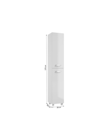MILA Słupek 30 cm - Klam. Biały, Lakier Biały Połysk - Meble MILA Słupek 30 cm - Klam. Biały, Lakier Biały Połysk - Meble