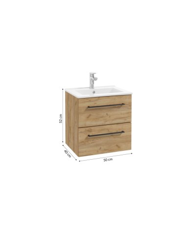PINIA Zestaw szafka z umywalką 50cm - Dąb Craft Złoty PINIA Zestaw szafka z umywalką 50cm - Dąb Craft Złoty