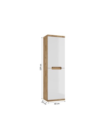 RONDA NEW Słupek 40 cm - dąb złoty, biały połysk | Meble RONDA NEW Słupek 40 cm - dąb złoty, biały połysk | Meble