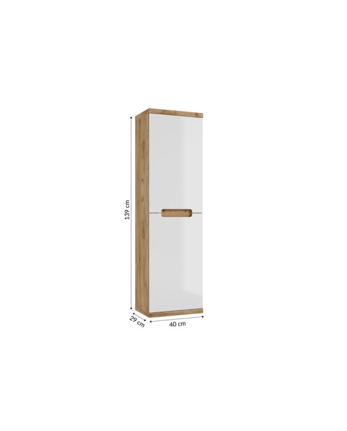 RONDA NEW Słupek 40 cm - dąb złoty, biały połysk | Meble RONDA NEW Słupek 40 cm - dąb złoty, biały połysk | Meble
