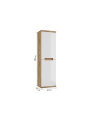 RONDA NEW Słupek 40 cm - dąb złoty, biały połysk | Meble RONDA NEW Słupek 40 cm - dąb złoty, biały połysk | Meble