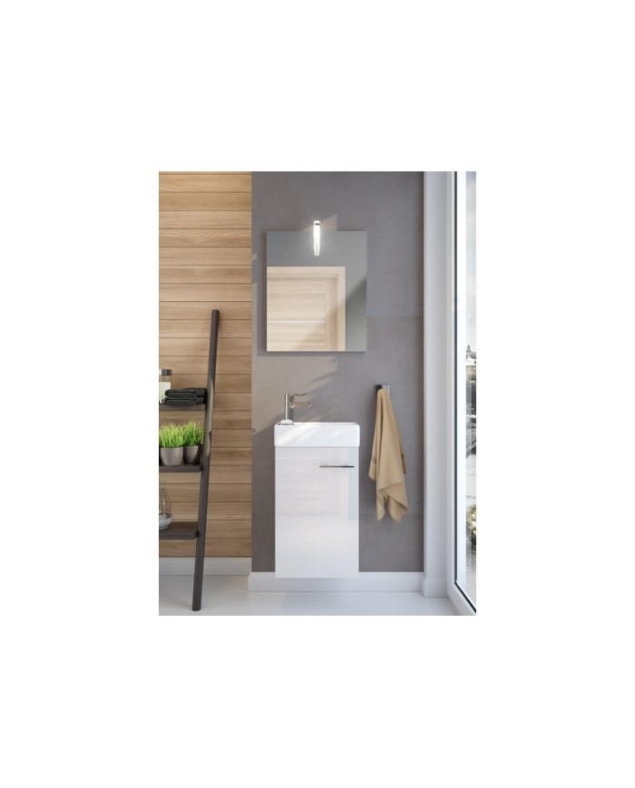 SMALL Zestaw szafka z umywalką 40 cm - biały połysk