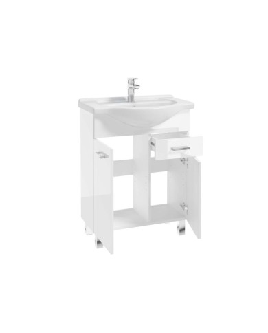 MEA Zestaw szafka z umywalką 65 cm - Biały Połysk L1562 K MEA Zestaw szafka z umywalką 65 cm - Biały Połysk L1562 K