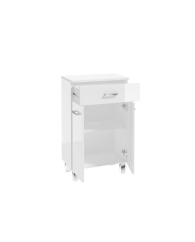 MEA Szafka Stojąca 50 cm - Biały Połysk, Elegancki Design MEA Szafka Stojąca 50 cm - Biały Połysk, Elegancki Design
