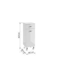 MEA Szafka Stojąca 30 cm - Biały Połysk, Elegancja i Funkcjonalność