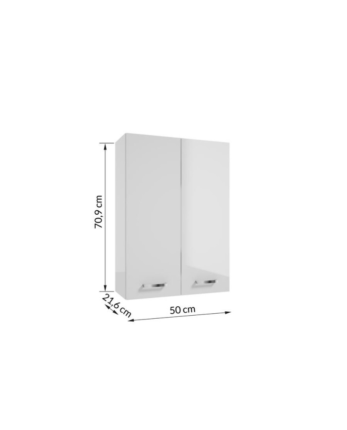 MEA Szafka wisząca 50 cm - biały połysk, elegancki design