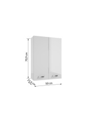 MEA Szafka wisząca 50 cm - biały połysk, elegancki design