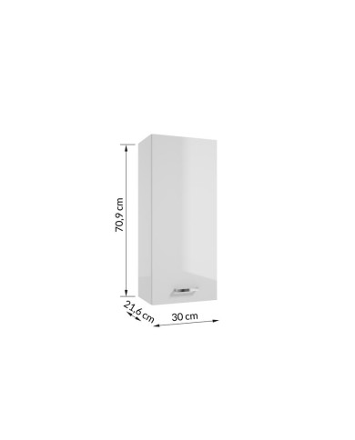 MEA Szafka wisząca 30 cm - biały połysk, elegancki design MEA Szafka wisząca 30 cm - biały połysk, elegancki design