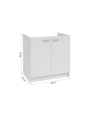 Szafka pod zlewozmywak 80x50 cm - biały laminat, stylowa i funkcjonalna Szafka pod zlewozmywak 80x50 cm - biały laminat, stylowa i funkcjonalna
