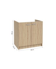 Szafka pod zlewozmywak 80x50 cm - Dąb Sonoma - Styl i Funkcjonalność Szafka pod zlewozmywak 80x50 cm - Dąb Sonoma - Styl i Funkcjonalność