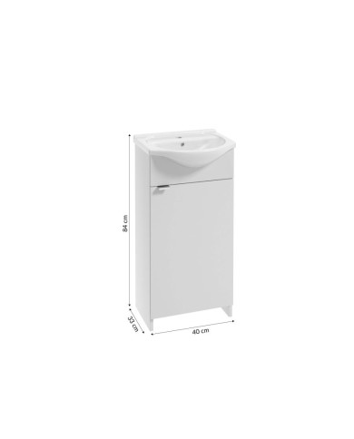 KREDO Zestaw szafka z umywalką 40 cm - biały połysk L1528 K KREDO Zestaw szafka z umywalką 40 cm - biały połysk L1528 K