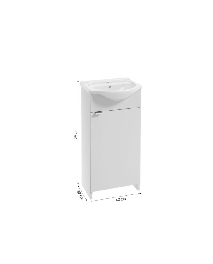 KREDO Zestaw szafka z umywalką 40 cm - biały połysk L1528 K KREDO Zestaw szafka z umywalką 40 cm - biały połysk L1528 K
