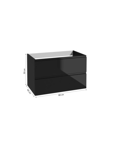 MODUS Szafka 80 cm - czarna laminowana, połysk - idealna do wnętrz MODUS Szafka 80 cm - czarna laminowana, połysk - idealna do wnętrz