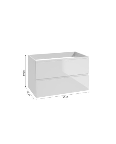 MODUS Szafka 80 cm - Biała Klam, Lakier Biały Połysk MODUS Szafka 80 cm - Biała Klam, Lakier Biały Połysk
