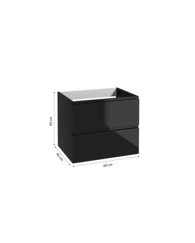 MODUS Szafka 60 cm - czarny laminat, czarny połysk - elegancja MODUS Szafka 60 cm - czarny laminat, czarny połysk - elegancja