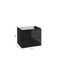 MODUS Szafka 60 cm - czarny laminat, czarny połysk - elegancja