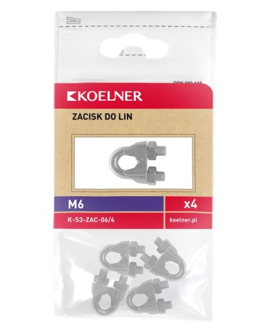 RAWLPLUG Zacisk do lin M6 - Blister 4 sztuki | Wysoka jakość RAWLPLUG Zacisk do lin M6 - Blister 4 sztuki | Wysoka jakość
