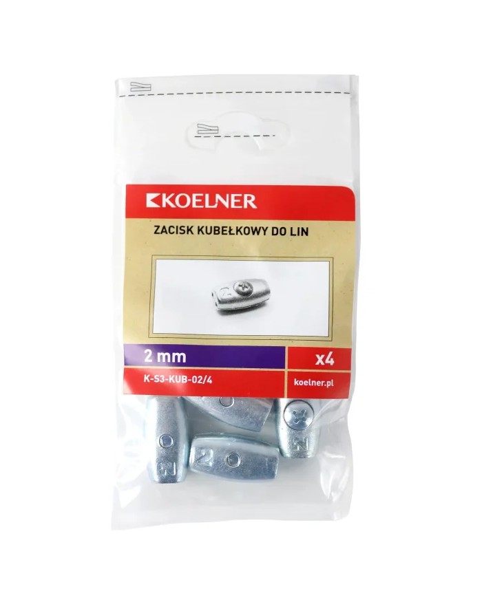 Zacisk linowy kubełkowy 2mm - 4 sztuki | Wysoka jakość i trwałość Zacisk linowy kubełkowy 2mm - 4 sztuki | Wysoka jakość i trwałość