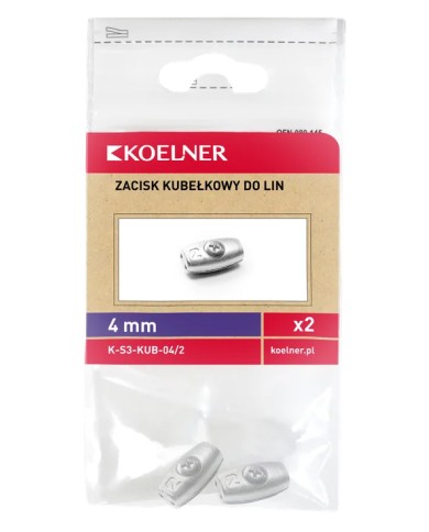 Zacisk linowy kubełkowy 4mm - 2 sztuki | Wysoka jakość i trwałość Zacisk linowy kubełkowy 4mm - 2 sztuki | Wysoka jakość i trwałość