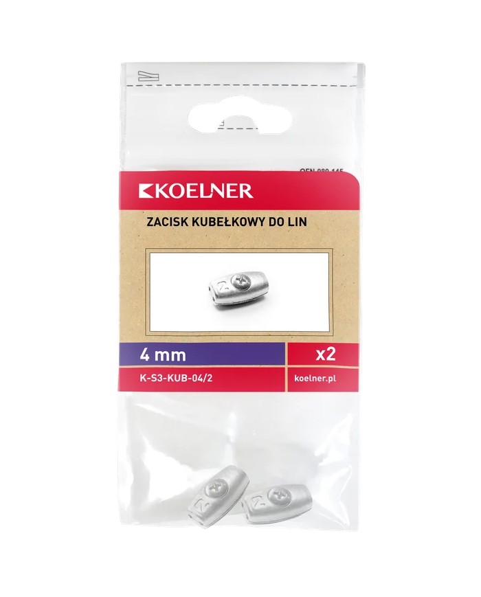 Zacisk linowy kubełkowy 4mm - 2 sztuki | Wysoka jakość i trwałość Zacisk linowy kubełkowy 4mm - 2 sztuki | Wysoka jakość i trwałość