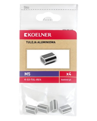 Tuleja aluminiowa 5mm do linek - 4 sztuki w zestawie Tuleja aluminiowa 5mm do linek - 4 sztuki w zestawie