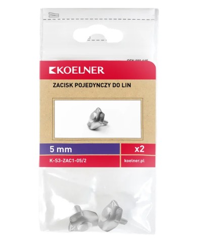 Zacisk linowy siodełkowy 5mm - 2 sztuki, pojedynczy zestaw Zacisk linowy siodełkowy 5mm - 2 sztuki, pojedynczy zestaw
