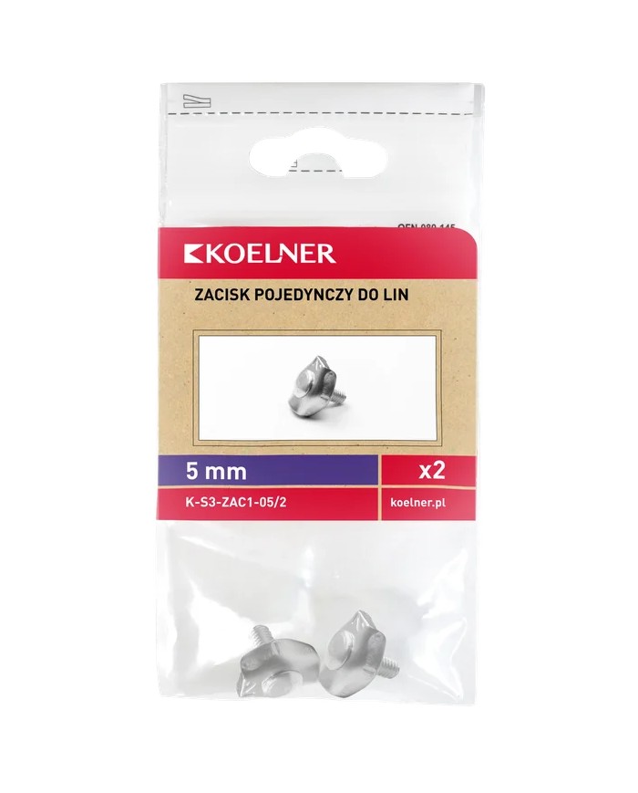 Zacisk linowy siodełkowy 5mm - 2 sztuki, pojedynczy zestaw Zacisk linowy siodełkowy 5mm - 2 sztuki, pojedynczy zestaw