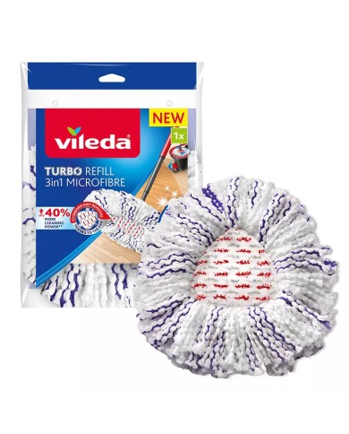 Wkład do mopa VILEDA TURBO 3w1 Microfibre - Efektywne czyszczenie Wkład do mopa VILEDA TURBO 3w1 Microfibre - Efektywne czyszczenie