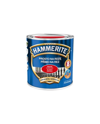 HAMMERITE Połysk Czerwona 0,7L - Farba do metalu i drewna HAMMERITE Połysk Czerwona 0,7L - Farba do metalu i drewna
