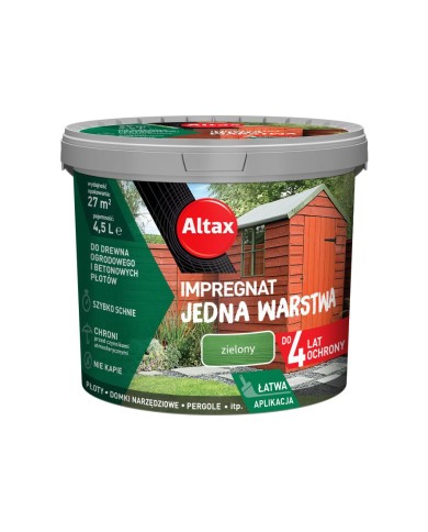 ALTAX Impregnat Zielony 4,5L - Ochrona i pielęgnacja drewna ALTAX Impregnat Zielony 4,5L - Ochrona i pielęgnacja drewna