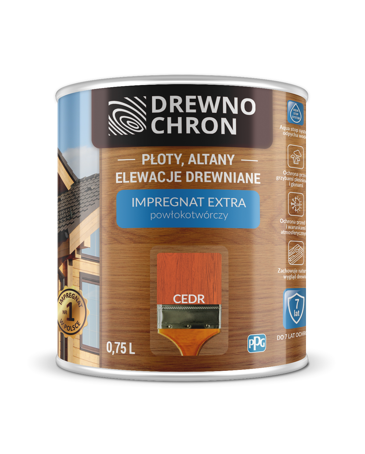 Impregnat do drewna Extra Cedr 0,75 L - DREWNOCHRON Impregnat do drewna Extra Cedr 0,75 L - DREWNOCHRON