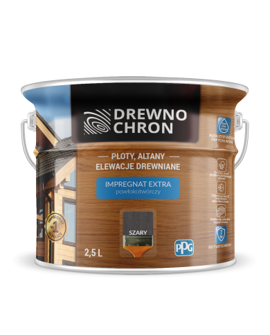 Impregnat do drewna Extra szary 2,5 L - DREWNOCHRON Impregnat do drewna Extra szary 2,5 L - DREWNOCHRON