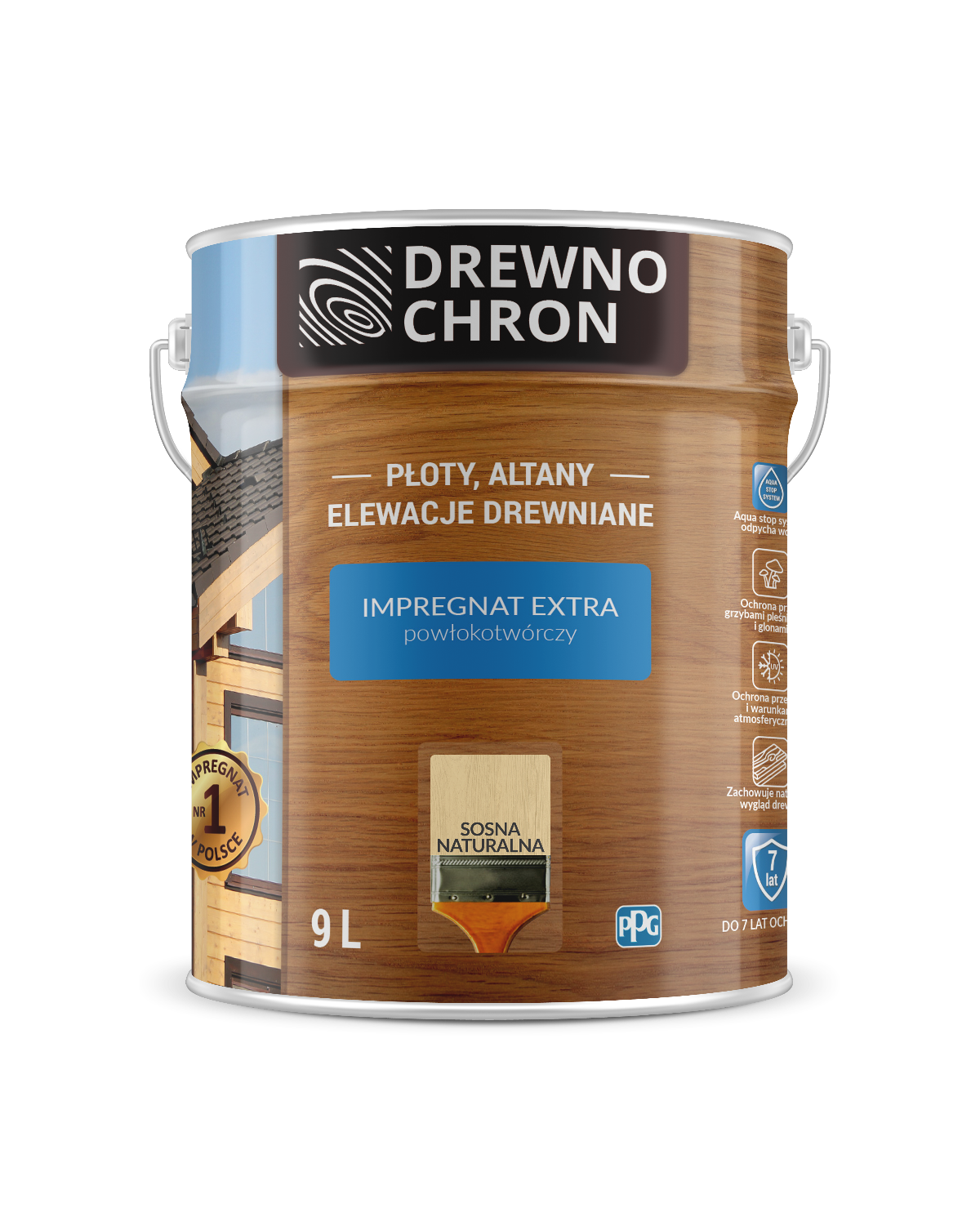 Impregnat do drewna Extra sosna naturalna 9 L - DREWNOCHRON