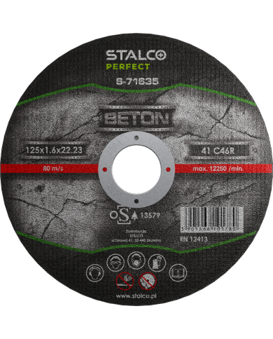 STALCO Tarcza Beton Płaska 125x1,6 - Wysoka Jakość i Wytrzymałość STALCO Tarcza Beton Płaska 125x1,6 - Wysoka Jakość i Wytrzymałość