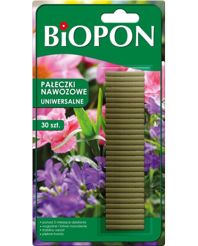 Pałeczki nawozowe uniwersalne BIOPON 30 szt. - Wydajne i Ekologiczne Pałeczki nawozowe uniwersalne BIOPON 30 szt. - Wydajne i Ekologiczne