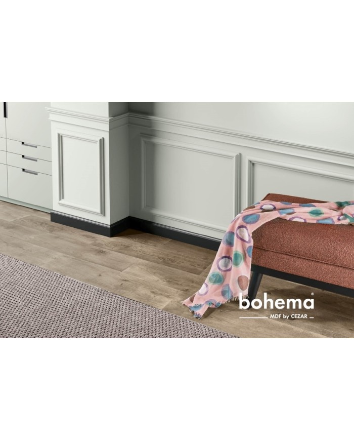 Listwa przypodłogowa MDF 60x11mm R3 2,20m Czarny RAL 9005 PółMat Listwa przypodłogowa MDF 60x11mm R3 2,20m Czarny RAL 9005 PółMat