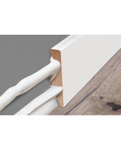 Listwa MDF przypodłogowa 80x14,5mm Biały RAL 9003 2,20m Listwa MDF przypodłogowa 80x14,5mm Biały RAL 9003 2,20m