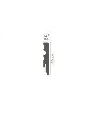 Listwa MDF przypodłogowa 80x14,5mm Biały RAL 9003 2,20m Listwa MDF przypodłogowa 80x14,5mm Biały RAL 9003 2,20m