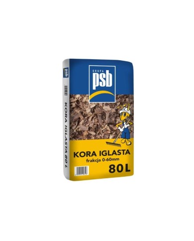 Kora iglasta PSB 80l 0-60mm - Idealna do ogrodu i mulczowania Kora iglasta PSB 80l 0-60mm - Idealna do ogrodu i mulczowania
