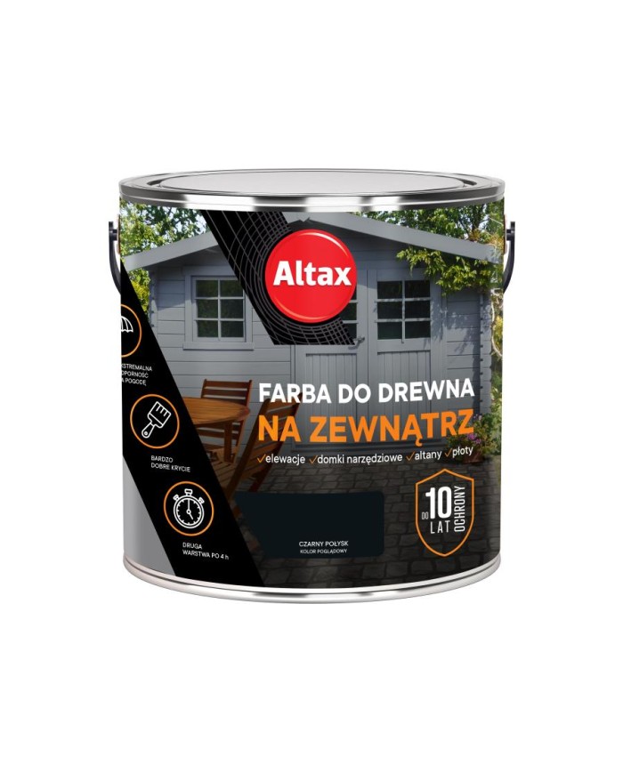 ALTAX Farba do drewna na zewnątrz 2,5L - Trwała ochrona i kolor ALTAX Farba do drewna na zewnątrz 2,5L - Trwała ochrona i kolor