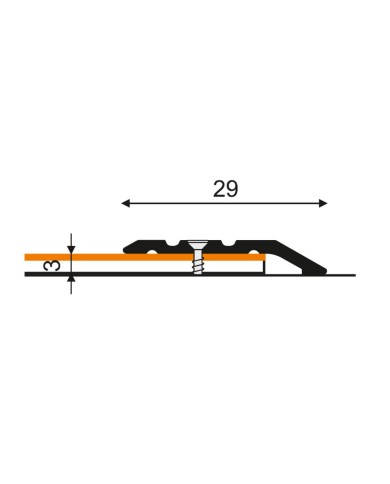 Listwa przypodłogowa aluminiowa 180cm złoto - 1-12104-03-0 Listwa przypodłogowa aluminiowa 180cm złoto - 1-12104-03-0