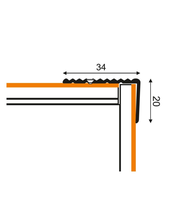 Listwa schodowa aluminiowa 1-12106-03, 180 cm - wysoka jakość