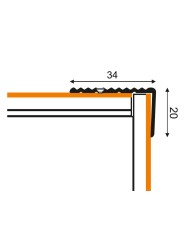 Listwa schodowa aluminiowa 1-12106-03, 180 cm - wysoka jakość