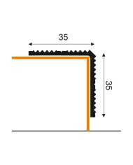 Kątownik Aspro 35x35 ALU złoto 03 - 180 cm | Wysoka jakość Kątownik Aspro 35x35 ALU złoto 03 - 180 cm | Wysoka jakość