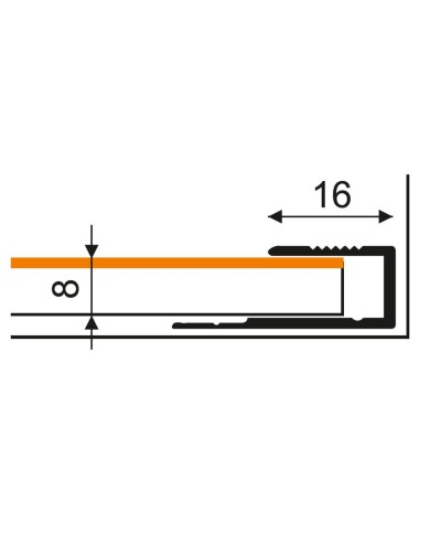 Listwa panelowa Borck 16x8 ALU srebro 01 0,9m - wysoka jakość Listwa panelowa Borck 16x8 ALU srebro 01 0,9m - wysoka jakość