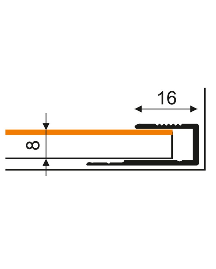 Listwa panelowa Borck 16x8 ALU srebro 01 0,9m - wysoka jakość