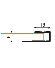 Listwa panelowa Borck 16x8 ALU srebro 01 0,9m - wysoka jakość